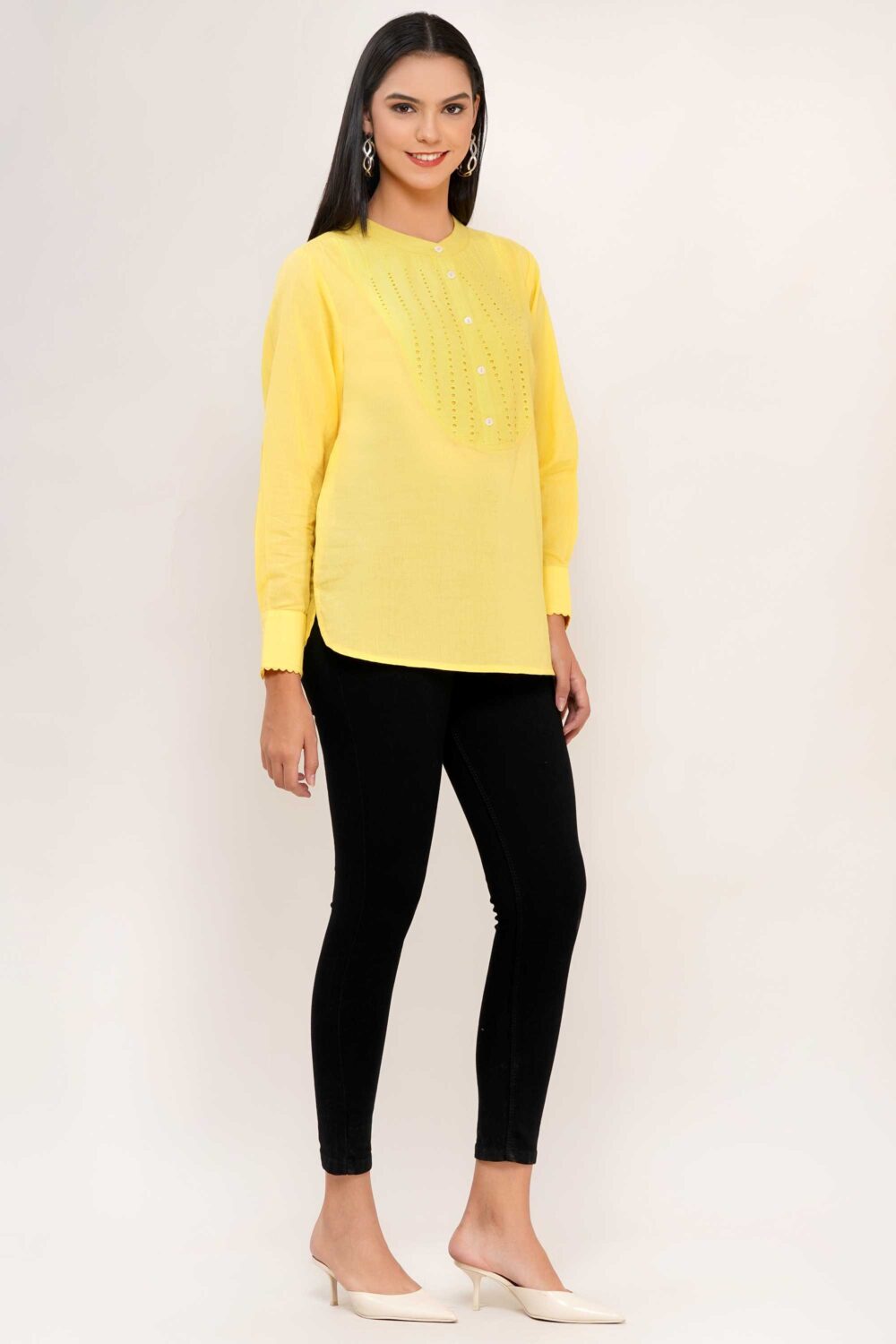 Schiffli Yoke Cotton Shirt