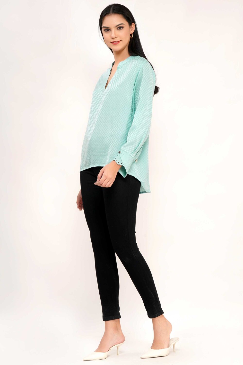 Silk-Touch Viscose Satin Shirt